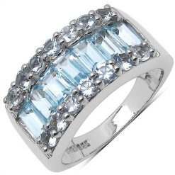 BELINDA Srebrny pierścionek obrączka blue topaz 3,5 ct. Niebieskie pierścionki damskie Braccatta, z granatem, srebrne. Za 435.00 zł.