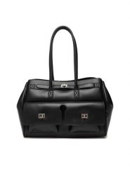 Gino Rossi Torebka EO-CLOVER-X10167 Czarny. Czarne shopper bag Gino Rossi, bez wzorów, z materiału, bez dodatków. Za 239.99 zł.