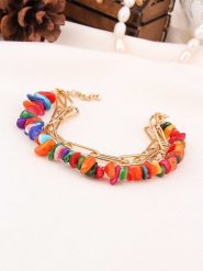 L'Atelier de Gaia Pozłacana bransoletka z kocim okiem rozmiar: onesize. Żółte bransoletki damskie L'Atelier de Gaia, pozłacane. Za 46.45 zł.