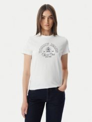 Tommy Jeans T-Shirt Heritage Logo DW0DW22816 Biały Regular Fit. Białe t-shirty damskie Tommy Jeans, xl, bez wzorów, z bawełny, bez kołnierzyka. Za 189.99 zł.