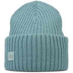 Czapka BUFF KNITTED BEANIE RUTGER BLUE GLASS. Niebieskie czapki damskie Buff, bez wzorów. Za 159.90 zł.