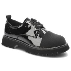 Czarne Półbuty Eleganckie Skórzane Buty Damskie. Czarne półbuty damskie Artiker, na wiosnę, bez wzorów, ze skóry, bez obcasa, na obcasie, bez zapięcia. Za 235.00 zł.