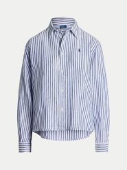 Polo Ralph Lauren Koszula 211935130006 Niebieski Relaxed Fit. Niebieskie koszule damskie Polo Ralph Lauren, s, bez wzorów, ze lnu, bez kołnierzyka, bez ramiączek. Za 829.99 zł.