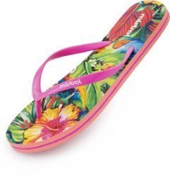 Damskie klapki japonki Mistral Multiflower różowo-zielone. Czerwone klapki damskie Mistral, bez wzorów, z tworzywa sztucznego, bez obcasa, bez zapięcia. Za 117.99 zł.