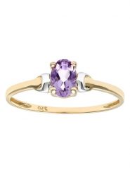 Diamant Exquis Złoty pierścionek z ametystem rozmiar: 53. Żółte pierścionki damskie Diamant Exquis, z ametystem, złote. Za 614.96 zł.