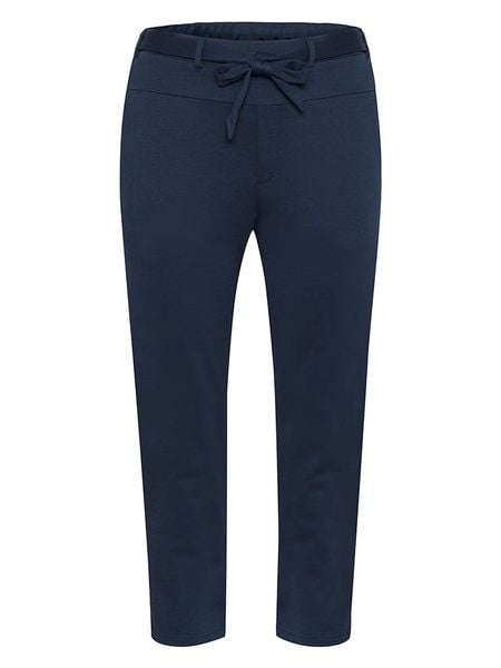 KAFFE curve Spodnie w kolorze granatowym rozmiar: L. Niebieskie spodnie materiałowe damskie KAFFE curve, bez wzorów, z materiału. Za 122.67 zł.