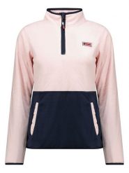 Geographical Norway Bluza polarowa "Touki" w kolorze jasnoróżowo-granatowym rozmiar: S. Różowe bluzy damskie Geographical Norway, s, bez wzorów, z polaru, bez kaptura. Za 81.95 zł.