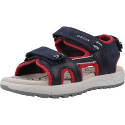 Sandały GEOX J SANDAL ALBEN Niebieski. Czerwone sandały damskie Geox, bez wzorów, ze skóry, bez obcasa, bez zapięcia. Za 225.99 zł.