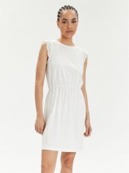 Vero Moda Sukienka letnia Emily 10305216 Biały Regular Fit. Białe sukienki damskie Vero Moda, bez wzorów, z bawełny, bez ramiączek. Za 69.99 zł.