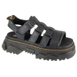 Sandały Dr. Martens 3 Strap Sandals W DM40891001 czarne. Czarne sandały damskie bez wzorów, z materiału, bez obcasa, na platformie, bez zapięcia. Za 764.55 zł.