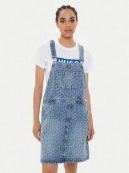 Hugo Sukienka jeansowa Garli_B 50513727 Niebieski Regular Fit. Niebieskie sukienki damskie Hugo, bez wzorów, z bawełny, bez ramiączek. Za 399.99 zł.