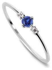 OR Carats Złoty pierścionek z diamentem i szafirem rozmiar: 60. Niebieskie pierścionki damskie OR Carats, z diamentem, złote. Za 630.99 zł.