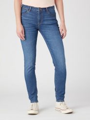 Wrangler Dżinsy "Hypnotic" - Skinny fit - w kolorze niebieskim rozmiar: W32/L30. Niebieskie jeansy damskie Wrangler, z podwyższonym stanem. Za 256.95 zł.