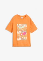 T-shirt oversize z czystej bawełny organicznej. Czerwone t-shirty damskie bonprix, bez wzorów, z bawełny, bez kołnierzyka. Za 67.99 zł.