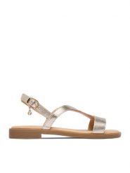 Lasocki Sandały CEO-RST-EMIE-42 Złoty. Żółte sandały damskie Lasocki, bez wzorów, ze skóry, bez obcasa, na płaskiej podeszwie, bez zapięcia. Za 129.99 zł.