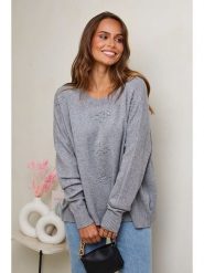 Soft Cashmere Sweter w kolorze szarym rozmiar: 34/36. Szare swetry klasyczne damskie Soft Cashmere, bez kołnierzyka. Za 152.99 zł.