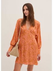 STEFANEL Sukienka w kolorze pomarańczowo-jasnoróżowym rozmiar: 44. Pomarańczowe sukienki damskie Stefanel, bez wzorów, z wiskozy, bez ramiączek. Za 295.99 zł.