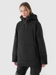 4F Kurtka snowboardowa membrana 8000 damska - czarna XL. Czarne kurtki damskie 4F, na zimę, m, bez wzorów, z dzianiny, z kapturem. W wyprzedaży za 299.99 zł.