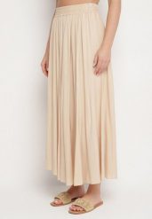 Beżowa Wiskozowa Rozkloszowana Spódnica Lunisenia. Brązowe spódnice damskie Born2be, na co dzień, na wiosnę, l, bez wzorów, z wiskozy, eleganckie, maxi. Za 59.99 zł.