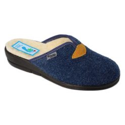 Befado kapcie damskie pu 937D636 granatowe ocieplone wełną niebieskie. Niebieskie kapcie damskie z materiału. Za 65.56 zł.