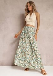 Zielona Bawełniana Spódnica Maxi z Troczkiem i Printem w Kwiaty Yibji. Zielone spódnice damskie Renee, na spacer, na lato, l, bez wzorów, z bawełny, eleganckie, maxi. Za 54.99 zł.