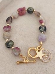 Nakkash Pozłacana bransoletka z turmalinem rozmiar: onesize. Żółte bransoletki damskie Nakkash, pozłacane. Za 87.61 zł.