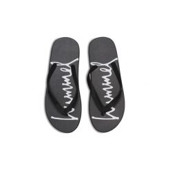 Klapki 802 czarno-białe. Czarne klapki damskie Hummel, bez wzorów, bez obcasa, bez zapięcia. Za 72.65 zł.