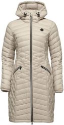 Damski płaszcz Jemina beżowy - Loap. Brązowe płaszcze damskie Scarpa, s, bez wzorów, z materiału, bez kaptura. Za 229.79 zł.