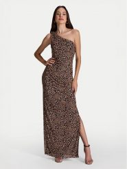 Swing Sukienka wieczorowa 5AI16600 Beżowy Slim Fit. Brązowe sukienki damskie Swing, bez wzorów, z syntetyku, wizytowe, bez ramiączek. Za 479.99 zł.