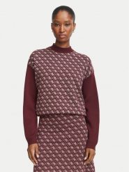 Guess Sweter W5BR23 Z3JD2 Bordowy Regular Fit. Czerwone swetry klasyczne damskie Guess, xs, z syntetyku, bez kołnierzyka. Za 434.99 zł.