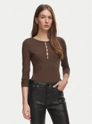 Guess Body W6BP21 K6256 Brązowy Slim Fit. Brązowe body i gorsety Guess, z aplikacjami, z syntetyku. Za 294.99 zł.