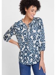 Olsen Bluzka w kolorze granatowym rozmiar: 36. Niebieskie bluzki damskie Olsen, bez wzorów, z wiskozy, bez kołnierzyka, bez ramiączek. Za 73.99 zł.