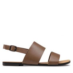 Sandały Vagabond Shoemakers. Brązowe sandały damskie Vagabond Shoemakers, bez wzorów, bez obcasa, na płaskiej podeszwie, bez zapięcia. Za 259.99 zł.