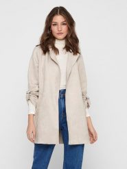 ONLY Płaszcz "Joline" w kolorze kremowym rozmiar: XL. Brązowe płaszcze damskie Only, xl, bez wzorów, bez kaptura. Za 164.95 zł.