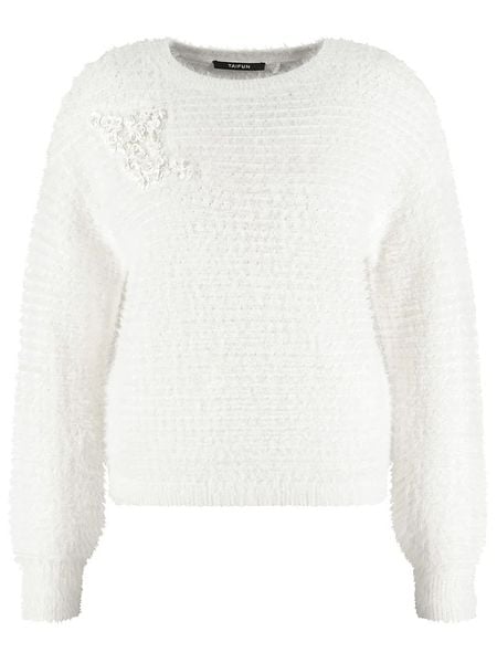 TAIFUN Sweter w kolorze białym rozmiar: 48. Białe swetry klasyczne damskie Taifun, bez kołnierzyka. Za 148.96 zł.