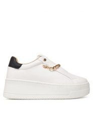 DeeZee Sneakersy AM25231-B Biały. Białe obuwie sportowe damskie DeeZee, ze skóry, bez zapięcia. Za 159.99 zł.