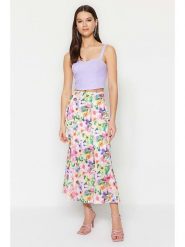Trendyol Spódnica w kolorze jasnoróżowo-fioletowo-zielonym rozmiar: 36. Czerwone spódnice damskie Trendyol, bez wzorów, maxi. Za 73.99 zł.