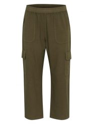 KAFFE curve Bojówki w kolorze khaki rozmiar: 46. Brązowe spodnie materiałowe damskie KAFFE curve, bez wzorów, z bawełny. Za 78.66 zł.