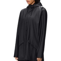 Kurtka RAINS JACKET W3 Czarny. Czarne kurtki damskie Rains, s, bez wzorów, z materiału, z kapturem. Za 212.99 zł.