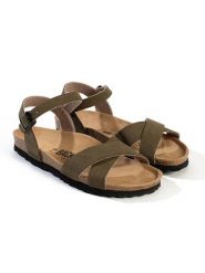 BACKSUN Sandały w kolorze khaki rozmiar: 37. Brązowe sandały damskie Backsun, bez wzorów, z otwartym noskiem, bez obcasa, bez zapięcia. Za 130.99 zł.