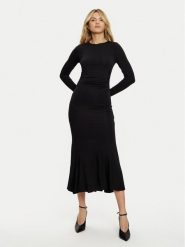Guess Sukienka codzienna W5RK1K KC1J2 Czarny Bodycon Fit. Czarne sukienki damskie Guess, z aplikacjami, z wiskozy, bez ramiączek. Za 399.99 zł.