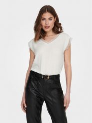 ONLY Bluzka Jasmina 15252241 Biały Regular Fit. Białe bluzki damskie Only, m, bez wzorów, z wiskozy, bez kołnierzyka, bez ramiączek. Za 99.99 zł.