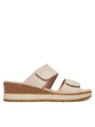 Caprice Klapki 9-27250-42 Beżowy. Brązowe klapki damskie Caprice, bez wzorów, z nubiku, bez obcasa, bez zapięcia. Za 183.99 zł.