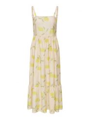 ONLY Sukienka letnia Eve 15350884 Beżowy Regular Fit. Brązowe sukienki damskie Only, bez wzorów, z wiskozy, bez ramiączek. Za 149.99 zł.