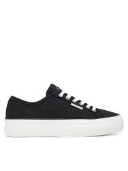 Calvin Klein Jeans Tenisówki Vulc Flatform Ctn Logo Tag YW0YW01838 Czarny. Czarne obuwie sportowe damskie Calvin Klein Jeans, bez wzorów, z jeansu, bez zapięcia. Za 209.99 zł.