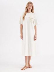 InWear Sukienka codzienna Zev 30108202 Biały Straight Fit. Białe sukienki damskie InWear, bez wzorów, z syntetyku, bez ramiączek. Za 499.99 zł.