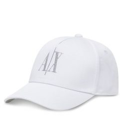 Czapka z daszkiem Armani Exchange. Białe czapki z daszkiem damskie Armani Exchange, bez wzorów. Za 219.99 zł.