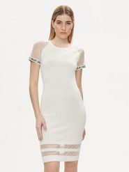 Liu Jo Sukienka codzienna TA4223 MS36L Biały Slim Fit. Białe sukienki damskie Liu Jo, bez wzorów, z wiskozy, bez ramiączek. Za 399.99 zł.