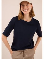 Cecil Koszulka w kolorze granatowym rozmiar: S. Niebieskie koszulki damskie Cecil, s, bez wzorów, bez kołnierzyka, bez ramiączek. Za 131.74 zł.