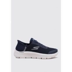 Buty sportowe Sneakersy damskie, Slip-Ins: GO WALK Flex - Grand Entry. Białe obuwie sportowe casual damskie Skechers, z materiału, bez zapięcia. Za 349.99 zł.